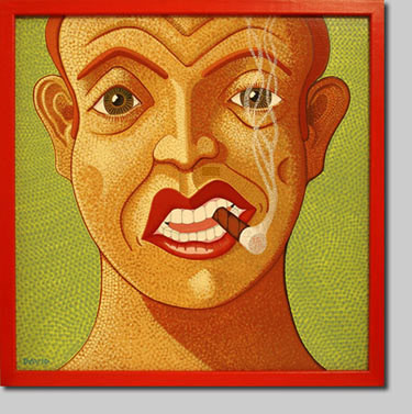 david l. nelson, giclee, acrylic painting, palooka, boxer, tough guy, cigar